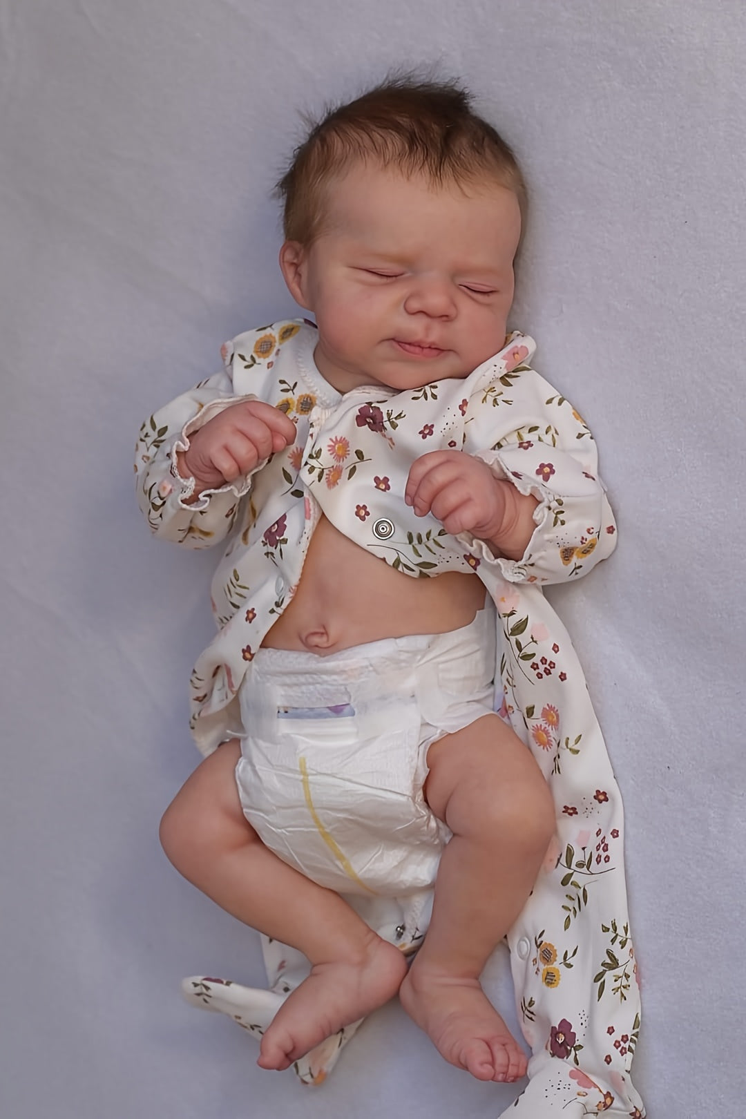 [Lifelike Baby Doll] Real Lifelike Newborn Baby Dolls | Full Vinyl Body Handrooted Hair Reborn Doll-Soft Touch 3D Hand Painted Skin-Sleeping Baby Girl- Christmas/ Birthday Gifts Halloween Christmas Gifts