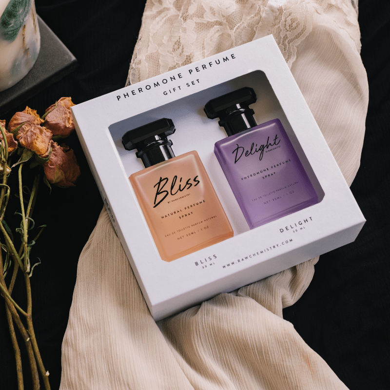 RawChemistry Bliss & Delight Perfume Gift Set for Women | Pheromone Infused | Daily Wear | Boosts Attraction & Confidence | Long-Lasting & Feminine Scents