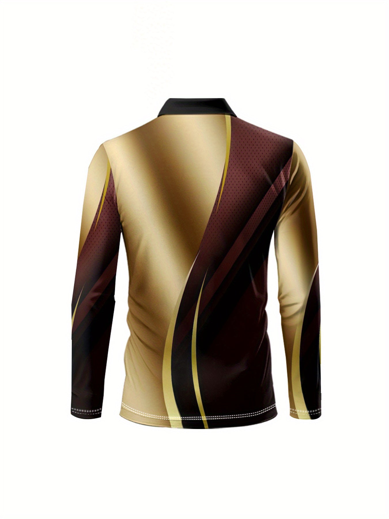 Men'S Elegant Marble Pattern Shirt - Lightweight Breathable Long Sleeve Formal & Casual Shirt, Black & Golden Swirls, Regular Fit for Office, Parties, Golf - All-Season Business & Everyday Attire for Men & Teens, Marble Print