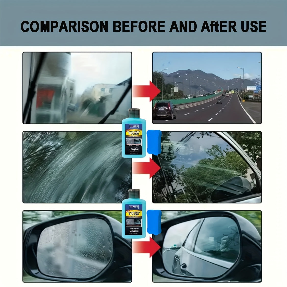 [Car Glass Film Remover] Car Glass Oil Film Remover - Glass Film Removal Paste for Auto and Home - Eliminates Coatings to Restore Glass to Clear