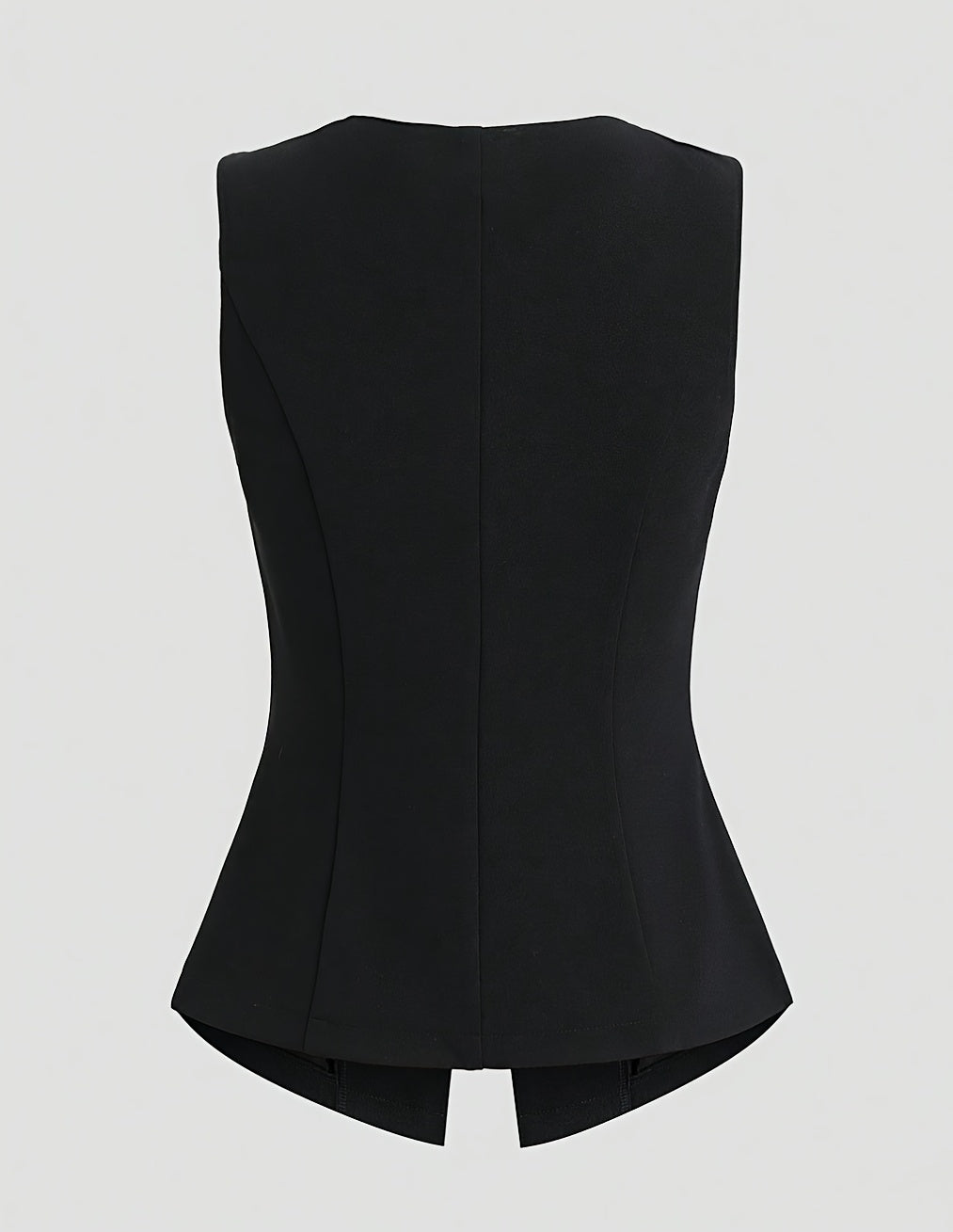 Women's French Chic Blazer - Sleeveless coat with Metallic Buttons, Structured Black Jacket for Business, Formal Events - Machine Washable Women's Professional Outerwear, Seasonal Wardrobe Staple, Office Wear, Elegant Style,