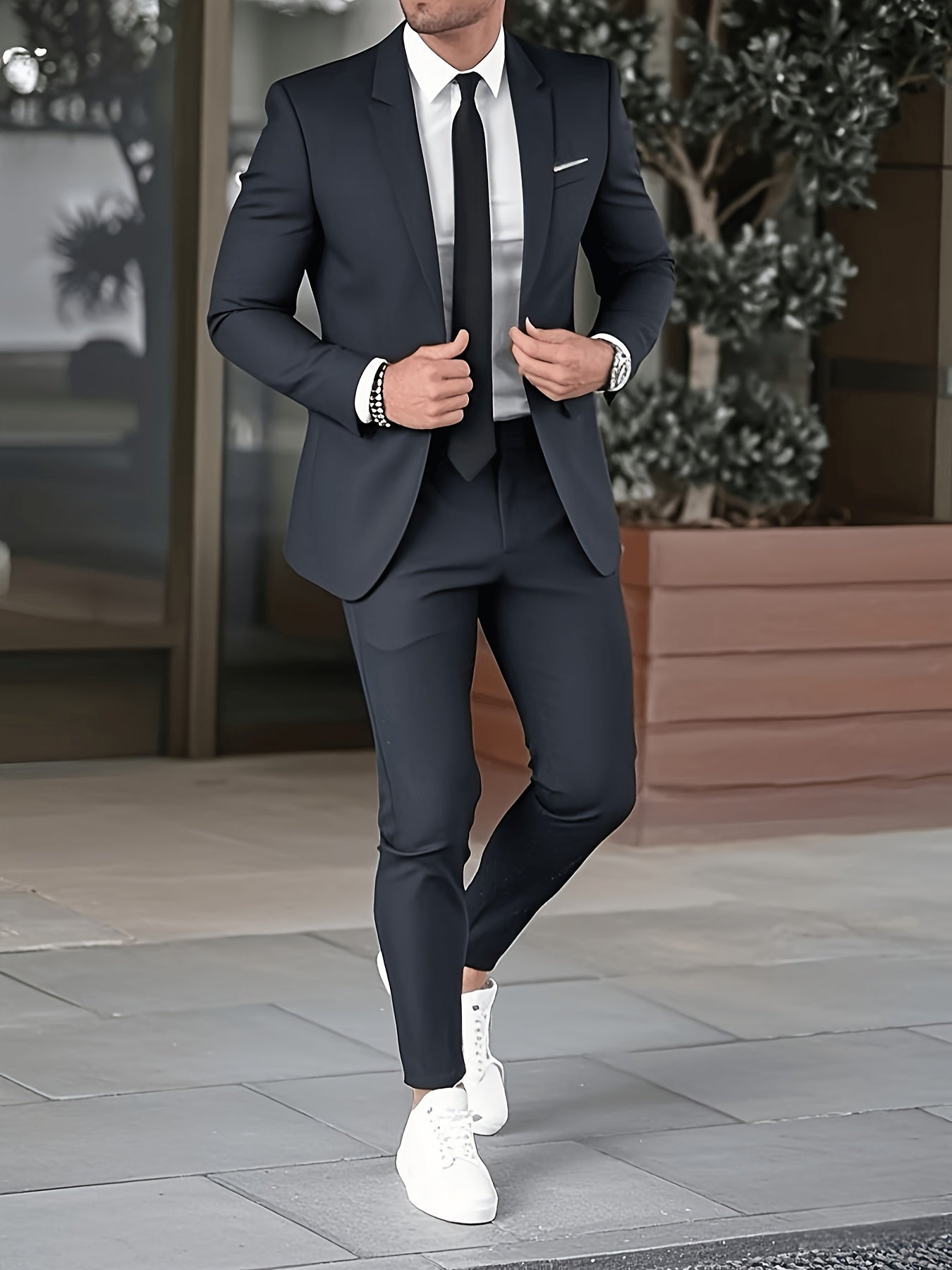 Men'S Premium New Two-Piece Suit Set, Stylish for Weddings, Parties, Graduation Ceremonies, And Business Gatherings.