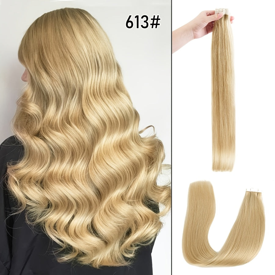 16pcs Vlasy Women's Natural Blonde Balayage Highlights Hair Extensions - Seamless Clip-In Straight Human Hair (12"-24" Lengths, Brown to Blonde Tones) - Easy Application & Damage-Free Removal, Natural Brown Base for Lighter S