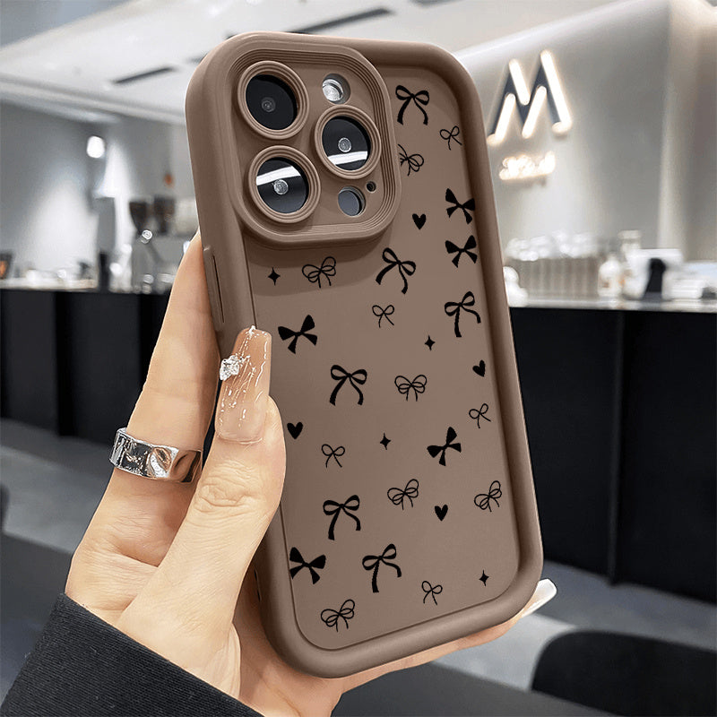 [Shockproof iPhone Case] iPhone Case | Heart Star Bowknot Pattern Shockproof Silicone TPU Bumper Drop Protection Cellphone Cover for 16 Pro Max 15 Plus 14 13 12 11 XR XS, Gift for Girls and Women