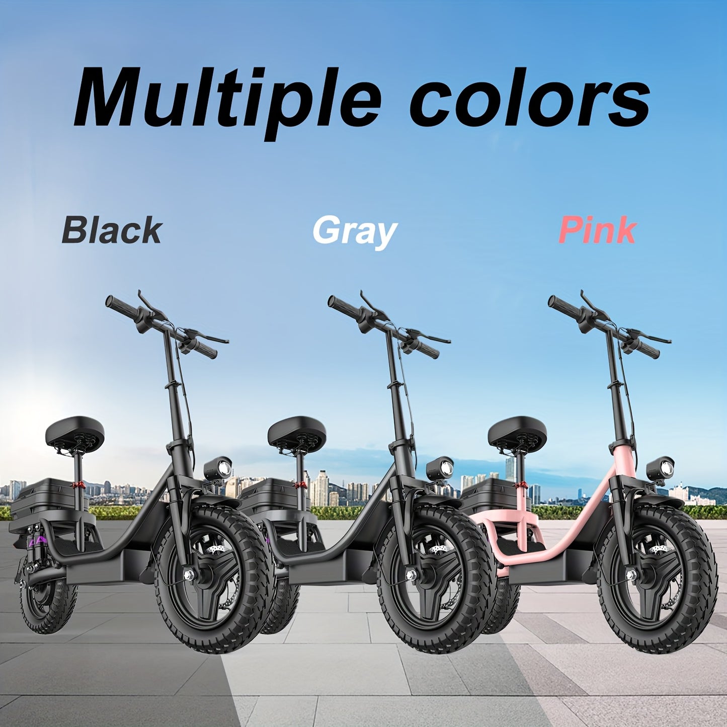 740W Electric Scooter for Adults with Seat - 25-Mile Range, 20Mph Top Speed, Foldable Design, 10" Shock Absorption, 14" High Quality Tires & Dual Disc Brakes - Carbon Steel Frame, Dual Power Source (Battery/US Plug) - Ideal f