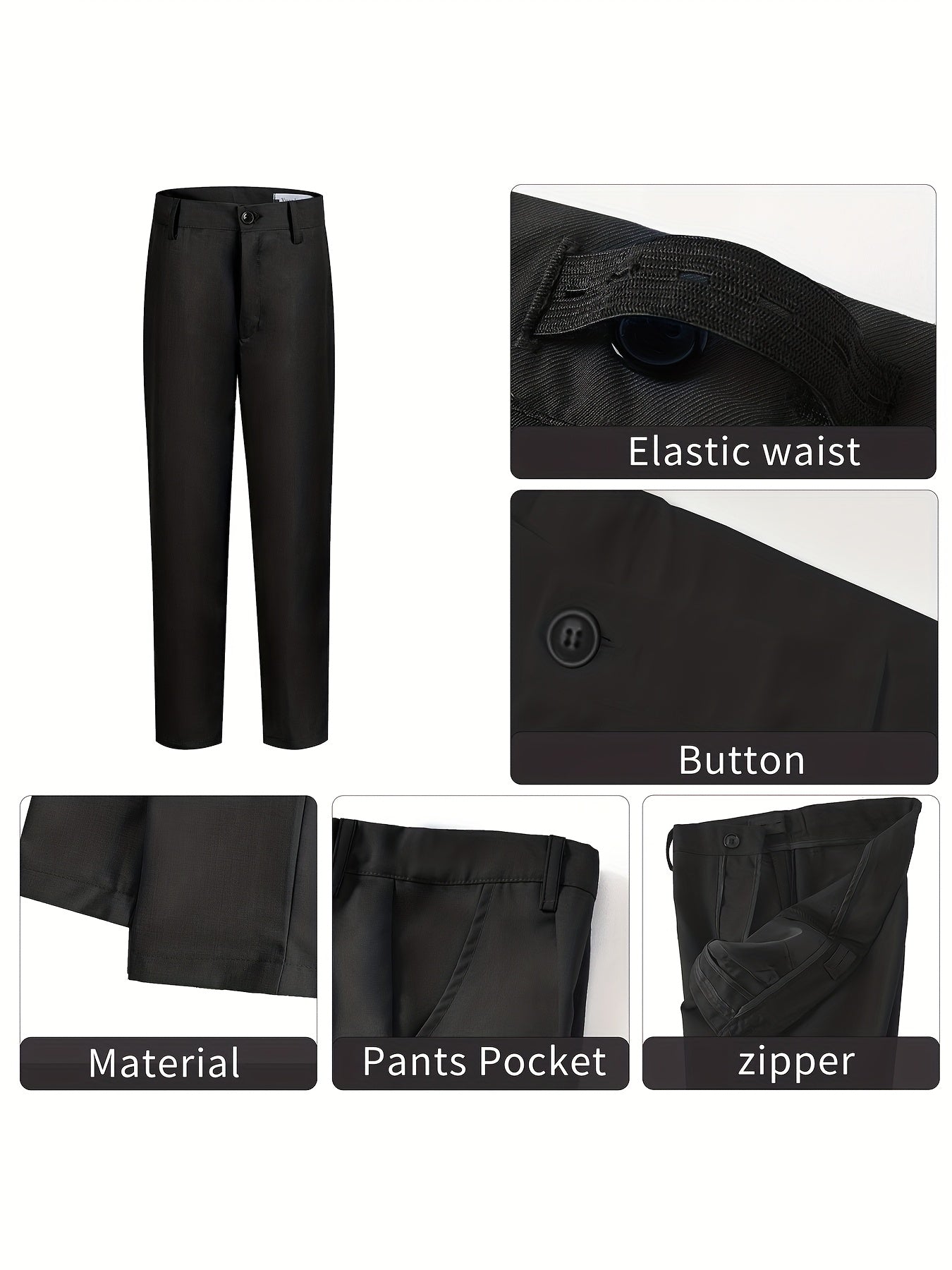 Lycody Boys Suits 4pcs Black Blazer Vest Pants With Random Tie Suit Set For Boy Slim Fit Kids Formal Wedding Dress 5-16Y