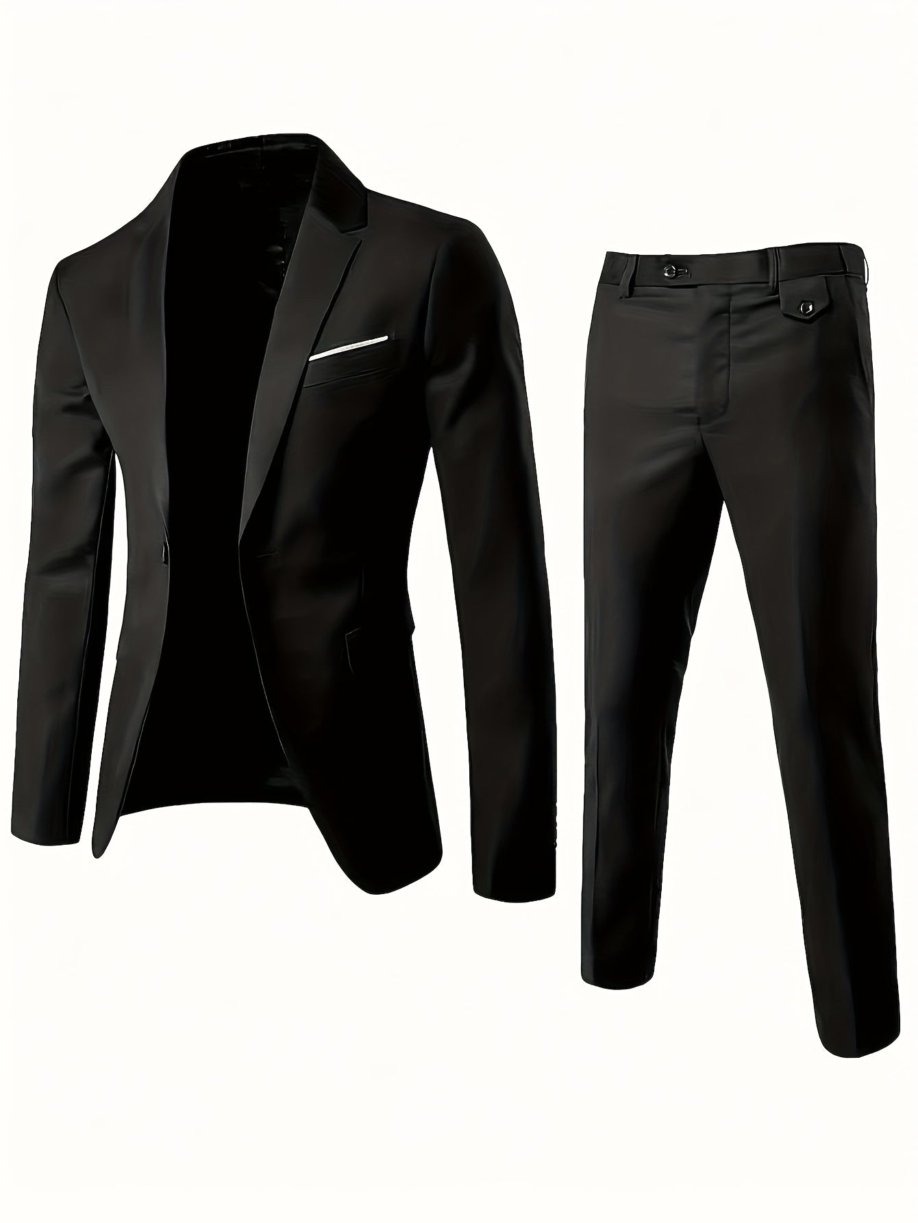 Men'S Single-breasted Suit - 2pcs Suit -- Fashionable Orthodox Business Attire - Suitable For Weddings - Interviews - Weddings - And Gatherings