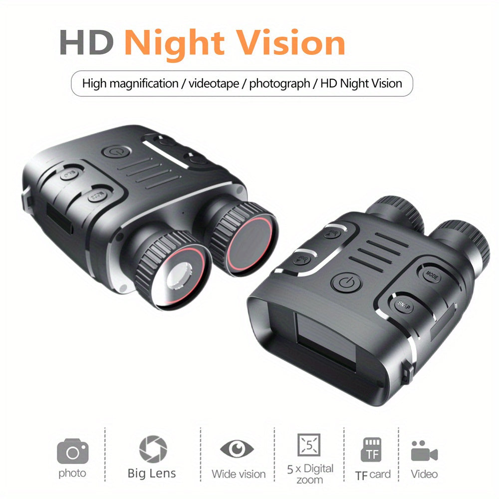 10X Digital Zoom Night Vision Binoculars with Infrared, 2.5K CMOS Sensor, 2.4" Display, 800m Viewing Distance, USB Rechargeable, Ideal for Hunting & Boating - Available in Black, Green, Gray, Binoculars for Hunting