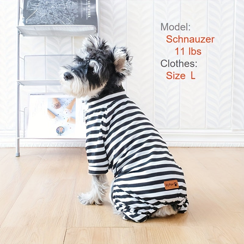 [Small Cozy Pajamas Ultimate Comfort] Cozy Striped Pajamas For Small Dogs And Cats - Soft Stretch Fabric For Ultimate Comfort