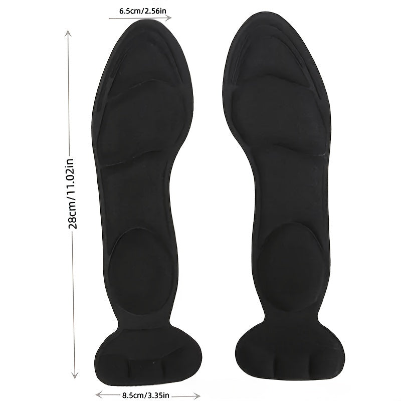 [Memory Foam Insoles] 4pcs Memory Foam Insoles | Breathable, Non-Slip, Ergonomic Design for All-Day Comfort, Comfort Footwear | Ergonomic Insoles | Memory Foam Insoles for High Heels, Flat Shoes & Boots - Black & Beige