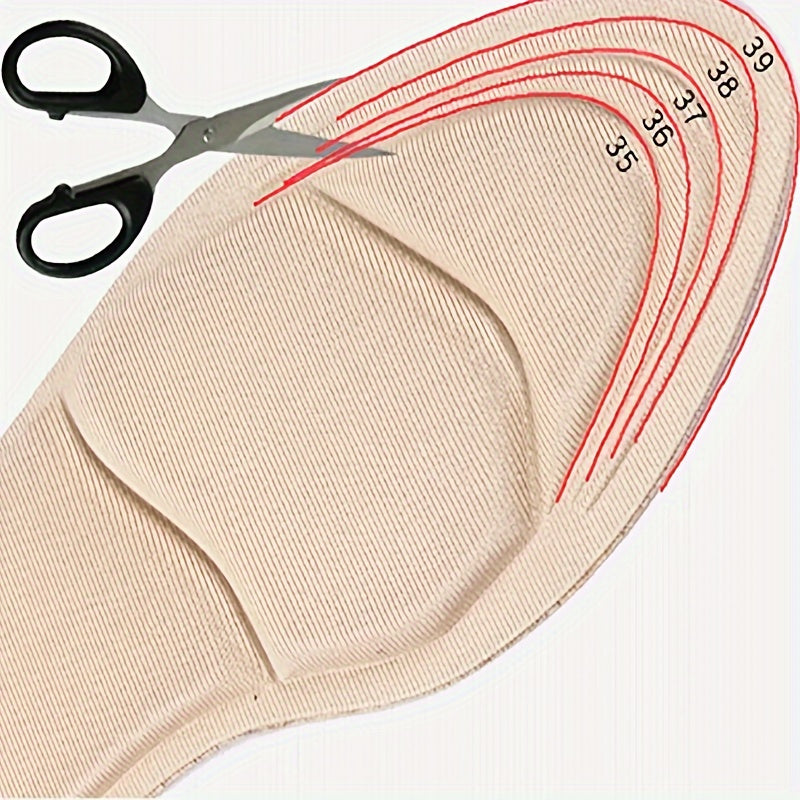 [Memory Foam Insoles] 4pcs Memory Foam Insoles | Breathable, Non-Slip, Ergonomic Design for All-Day Comfort, Comfort Footwear | Ergonomic Insoles | Memory Foam Insoles for High Heels, Flat Shoes & Boots - Black & Beige