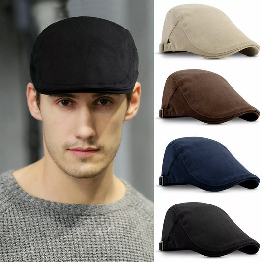 1pc Solid Cotton Gatsby Cap Mens Ivy Hat Summer Golf Driving Flat Cabbie Newsboy