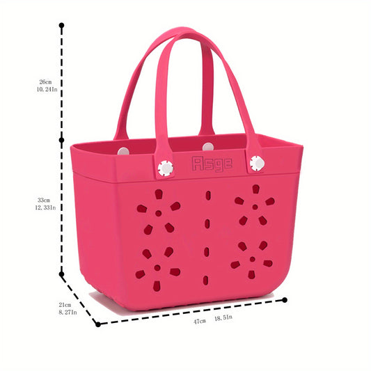 Asge Large Rubber Beach Bag - Durable, Slip-Resistant and Easy to Clean Tote Bag with Holes - The Ultimate Beach Bag You Need
