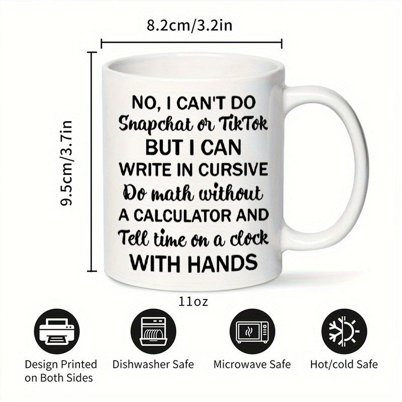 11oz Fun Ceramic Coffee Mug with Humorous Text Design – Perfect for Milk, Tea & More – Ideal Gift for Family, Colleagues, Wife, Sister – Great for Halloween, Christmas, Thanksgiving, Gift Coffee Mug | Bold Font Design |
