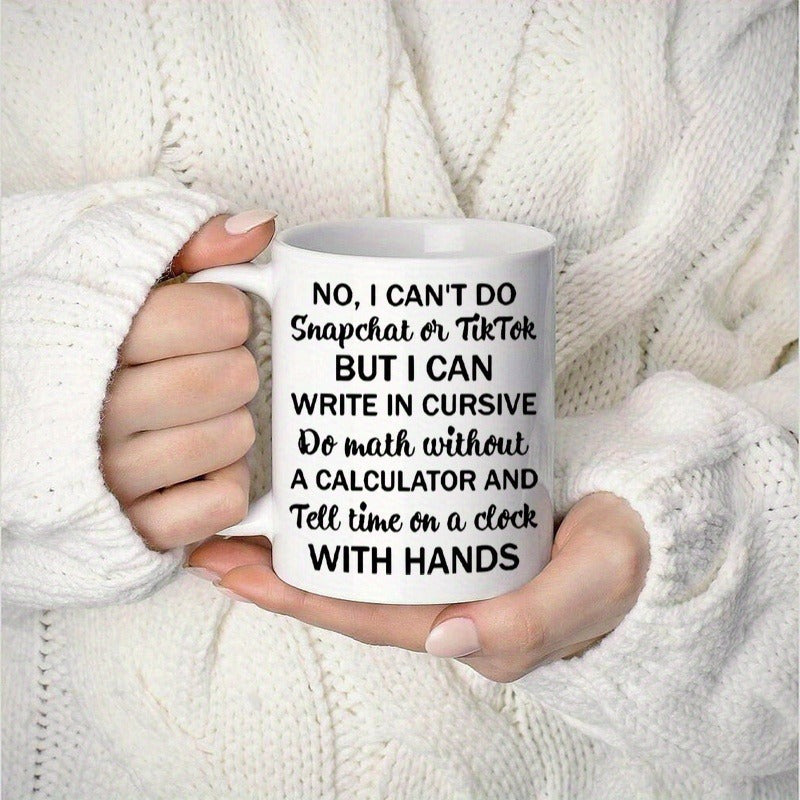 11oz Fun Ceramic Coffee Mug with Humorous Text Design – Perfect for Milk, Tea & More – Ideal Gift for Family, Colleagues, Wife, Sister – Great for Halloween, Christmas, Thanksgiving, Gift Coffee Mug | Bold Font Design |