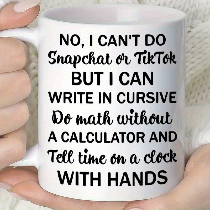 11oz Fun Ceramic Coffee Mug with Humorous Text Design – Perfect for Milk, Tea & More – Ideal Gift for Family, Colleagues, Wife, Sister – Great for Halloween, Christmas, Thanksgiving, Gift Coffee Mug | Bold Font Design |