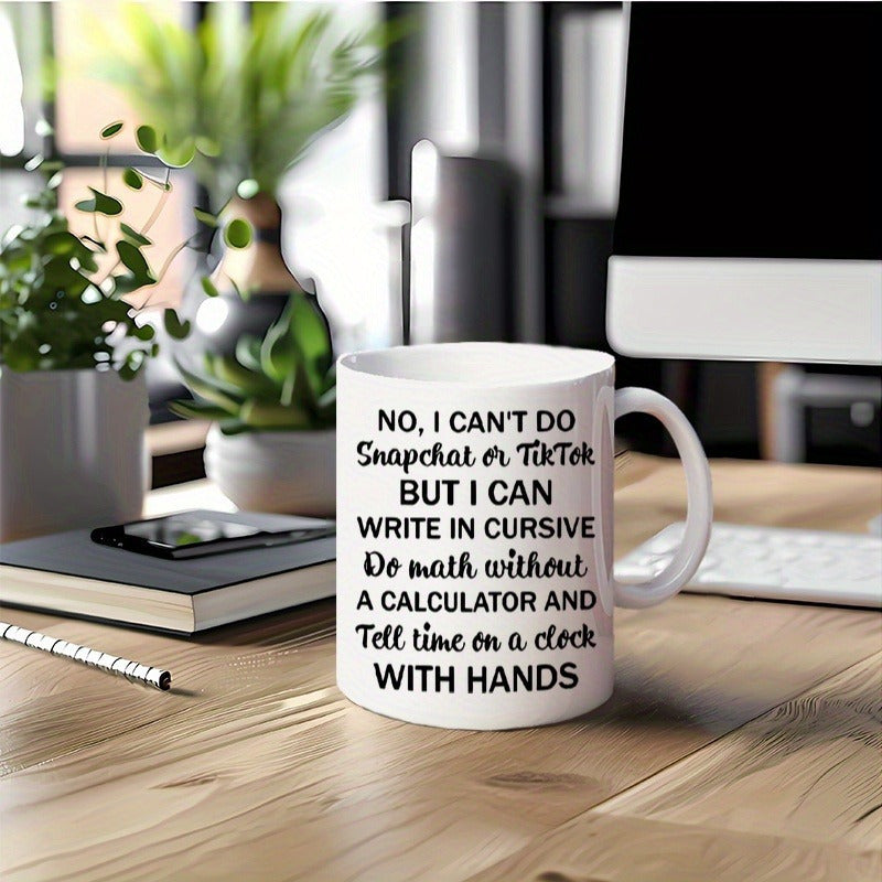 11oz Fun Ceramic Coffee Mug with Humorous Text Design – Perfect for Milk, Tea & More – Ideal Gift for Family, Colleagues, Wife, Sister – Great for Halloween, Christmas, Thanksgiving, Gift Coffee Mug | Bold Font Design |