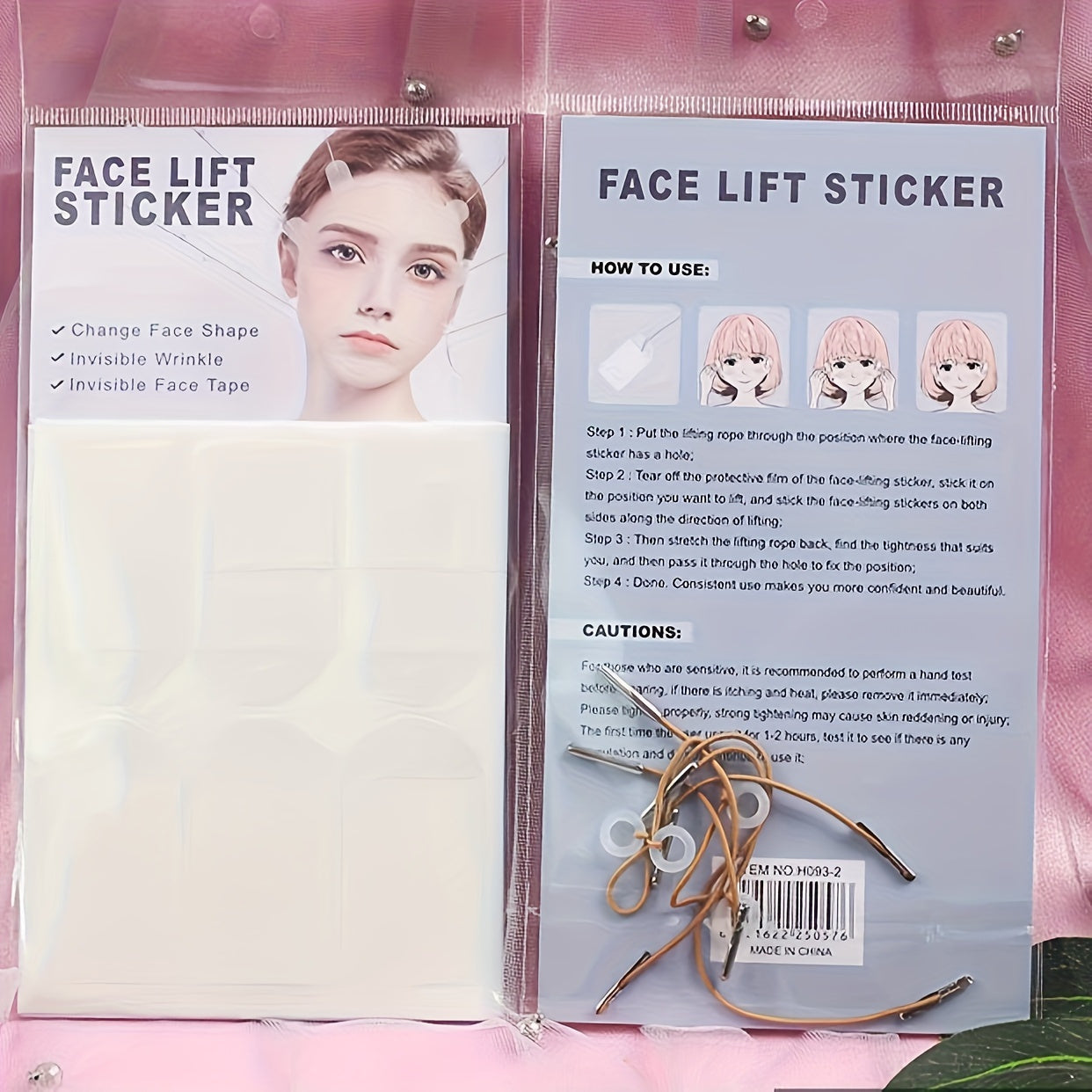 18pcs Invisible Facial Tape Set - Reusable and Unscented with 4 Adjustable Straps for Neck, Jawline, and Double Chin Area