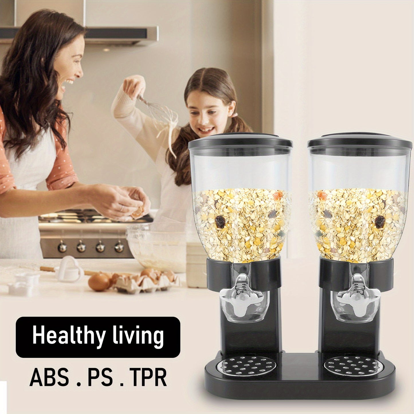 1pc Large Capacity Food Storage Dispenser, Storage Containers, Oatmeal Nuts Candy Dispenser Jars, Kitchen Cereal Storage Containers