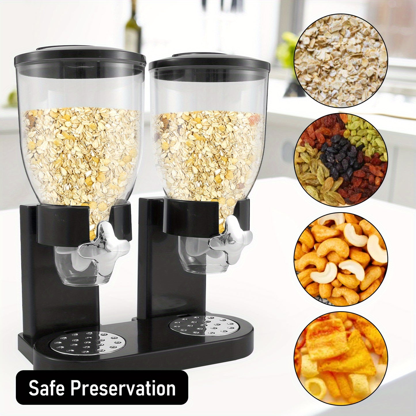 1pc Large Capacity Food Storage Dispenser, Storage Containers, Oatmeal Nuts Candy Dispenser Jars, Kitchen Cereal Storage Containers