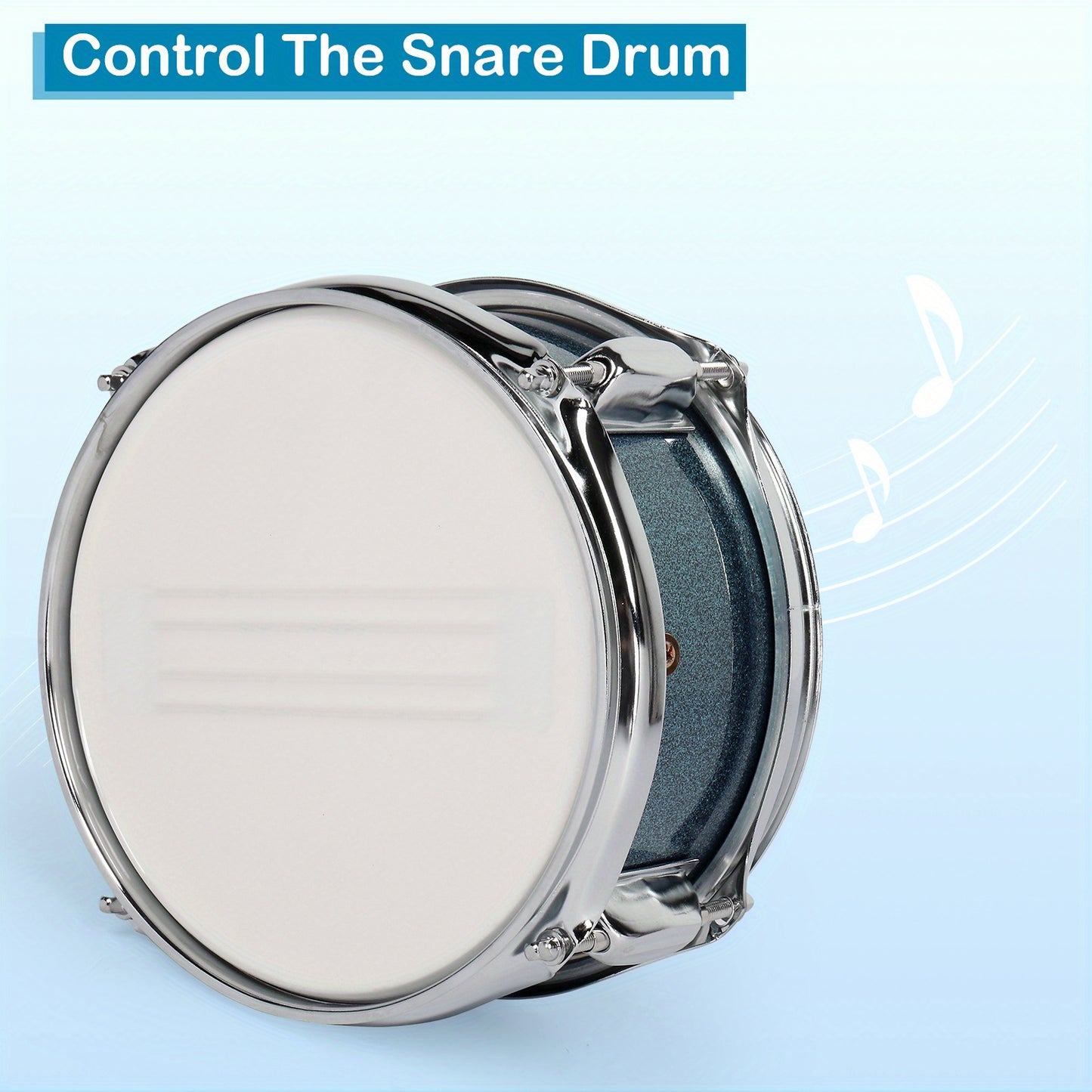 14"x10" Wood Grain Color 5 - Pieces Drum Set for Beginners - Complete with Pedal, Drumsticks, Wrench And Drum Stool - Ideal for Music Training