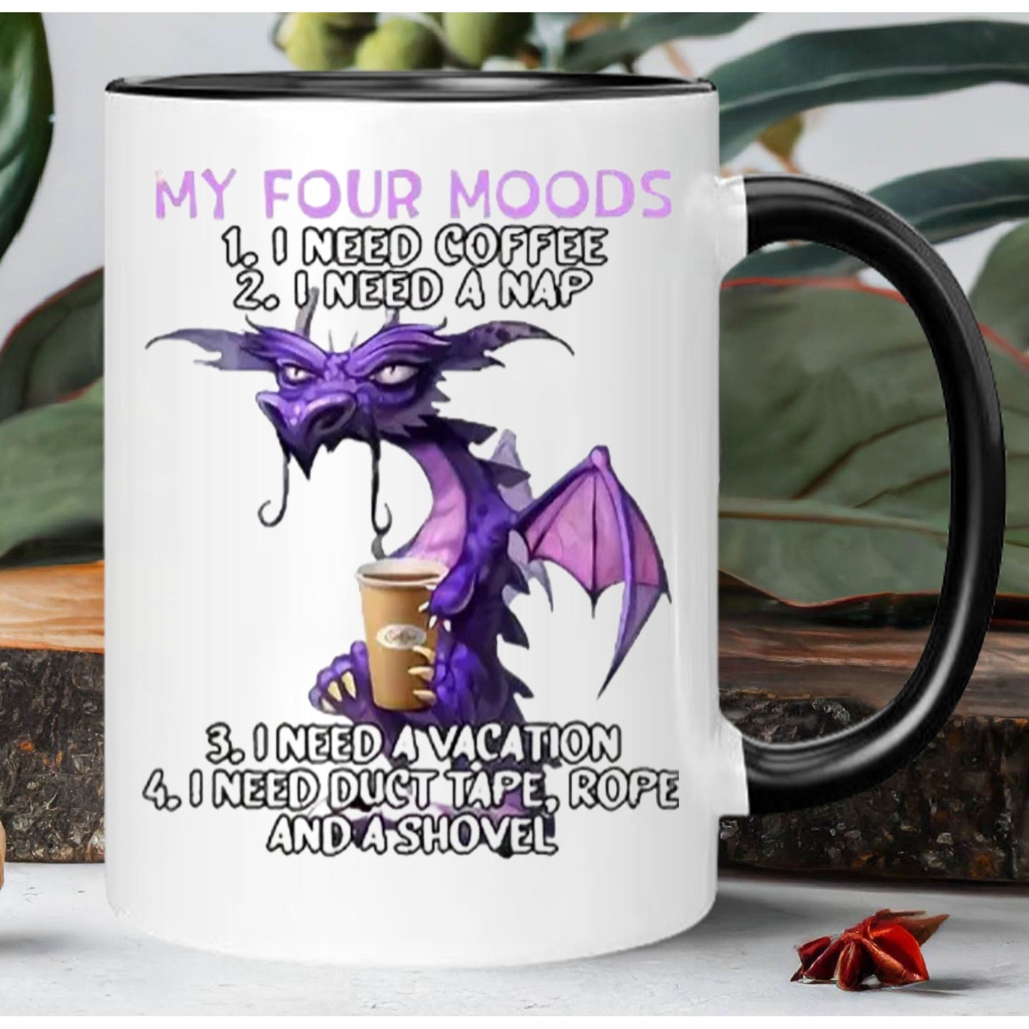 Funny Humorous Purple Pattern Print Coffee Mug, 11 oz Ceramic Family Mug Tea Cup for Milk Hot Chocolate Ideal Birthday/ Graduation Presents for Boy, Girl, Son, Daughter, Brother, Sister, Friend