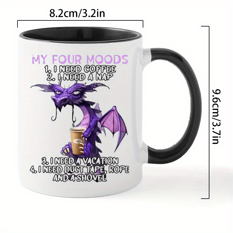 Funny Humorous Purple Pattern Print Coffee Mug, 11 oz Ceramic Family Mug Tea Cup for Milk Hot Chocolate Ideal Birthday/ Graduation Presents for Boy, Girl, Son, Daughter, Brother, Sister, Friend