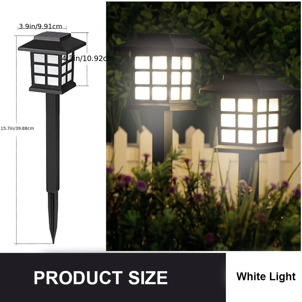 24pcs/12pcs/6pcs Outdoor Warm Light Solar-Charged Landscape Garden Lights, Suitable for Paths, Courtyards & Decks