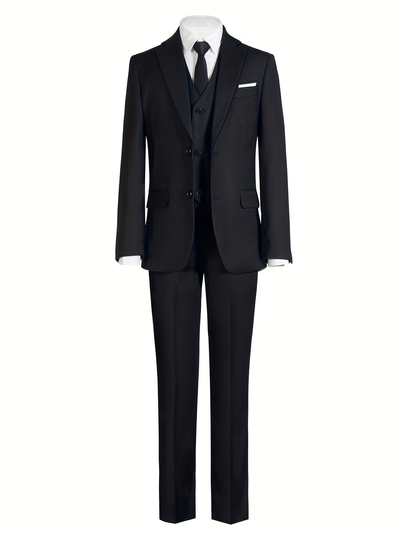 Navy Boys Suits Slim Fit 5 Piece Formal Dresswear Suit for Kids Tuxedo Wedding Set Boy Dress with Vest Pants Tie and Bow Tie