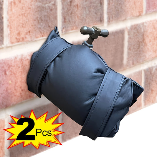 2pcs Outdoor Faucet Covers - Heavy-Duty Winter Freeze Protection, Fit for US/EU Faucets, Easy Installation & Removal, All-Weatherproof Cold Weather Protection for Garden, Patio, Lawn - Compatible with Standard Outdoor Faucets