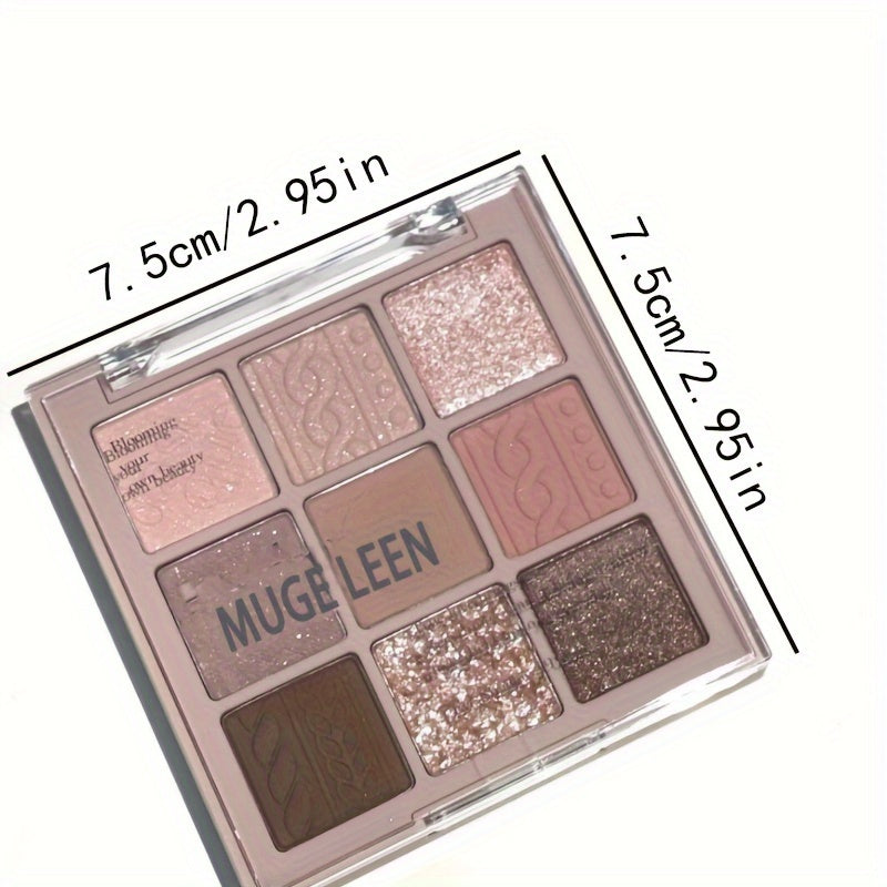 9-Color Chocolate Eyeshadow Palette - Fine Glitter, Long-Lasting, Shimmer & Matte Finishes, Pink & Brown Tones, Lightweight ≤3.38oz, 9-18 Shades Eyeshadow Set