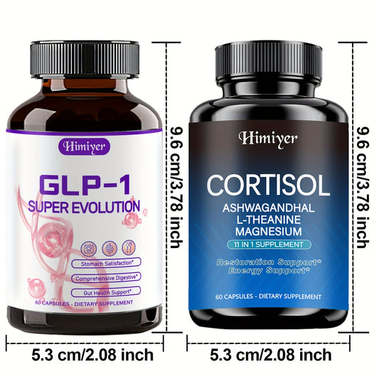 120capsules GLP-1 And CORTISOL [New Upgraded Formula] Herbal Essence Extraction, Vitamins, Minerals And Probiotics, Balance Intestinal Flora, Gentle Intestines, Balance Stress Hormones, Focus, Stability, Anti-oxidation.