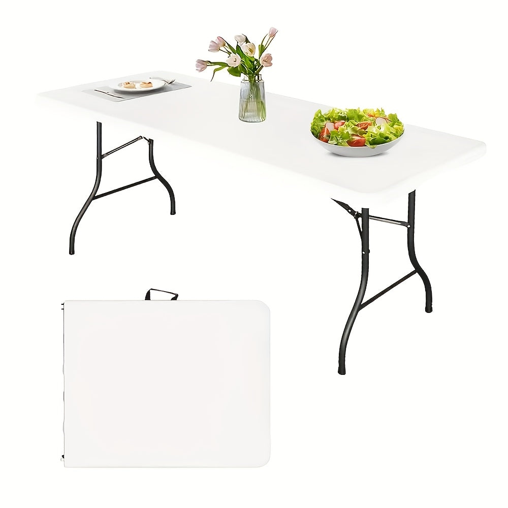 Folding Table 30*20inch/4ft/6ft Portable Heavy Duty Plastic Fold-In-Half Utility Table Indoor Outdoor Adjustable Height Folding Table with Carrying Handle, Office, Camping And Party, Back to School