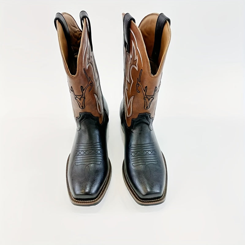 [Vintage Western Boots] Vintage British Embroidered Western Knight Boots for Men | Men's Western Boots