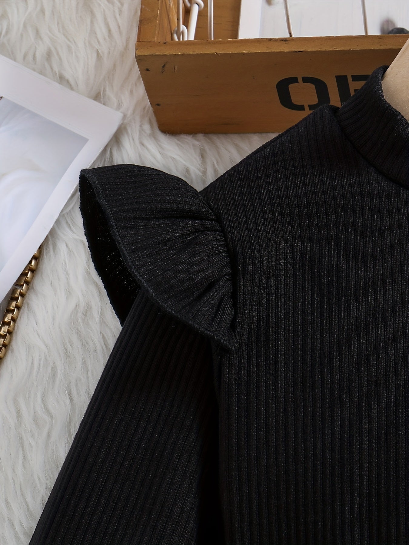 ' Elegant Solid Color Long Sleeve Half Dress Set - A-Line Skirt with Waist Tie Belt, Soft Breathable Fabric, Classic White & Brown Outfit for Spring & Fall, Casual to Semi-Formal Occasions, Casual Attire, School Events, Famil