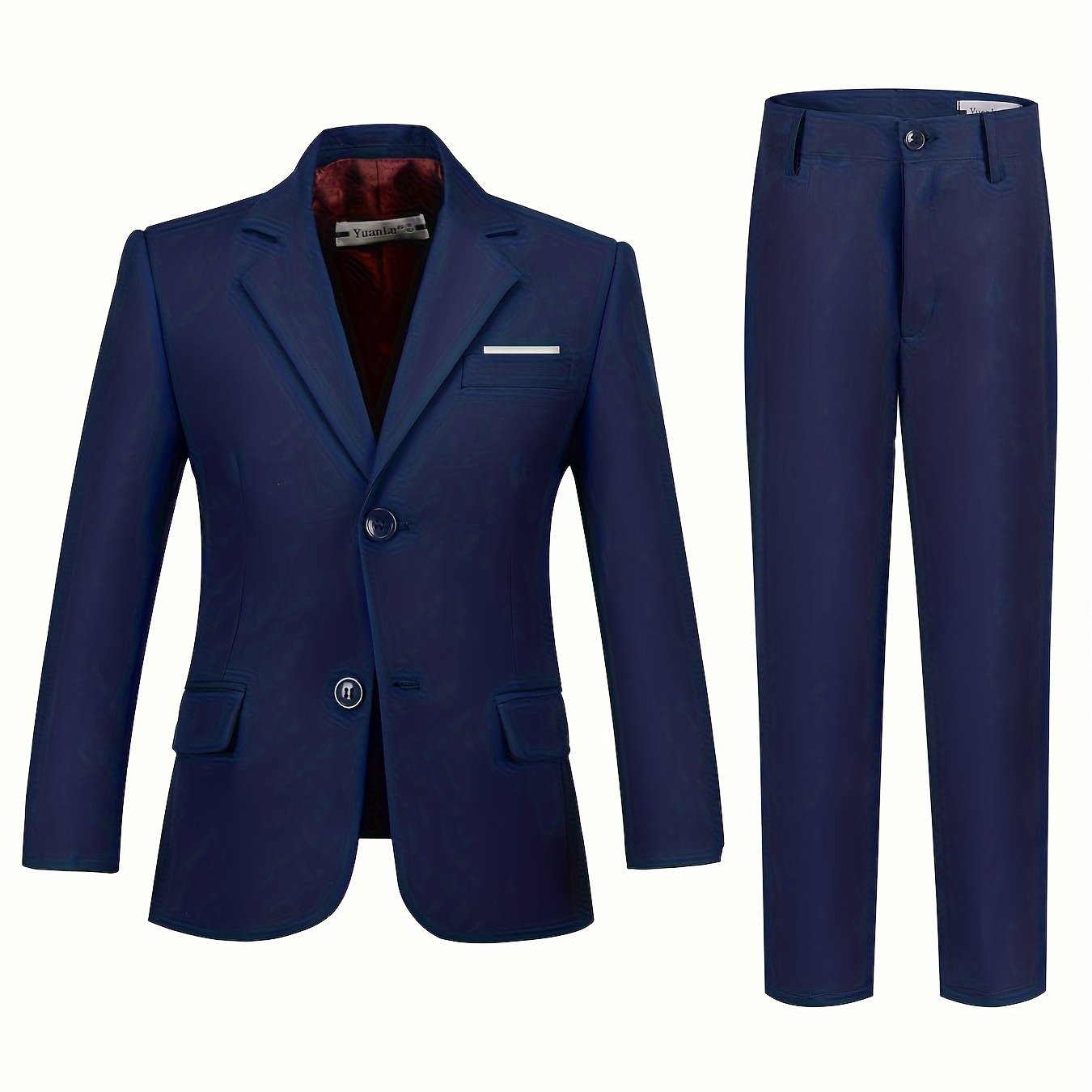 Boys Suit Two Piece Set Formal Banquet Graduation Evening Party Performance School Uniform Birthday Party Wedding Teens Dress for Boy Kids Tuxedo Jacket Blazer Pants Suit Size 2-16Y Back to School Season