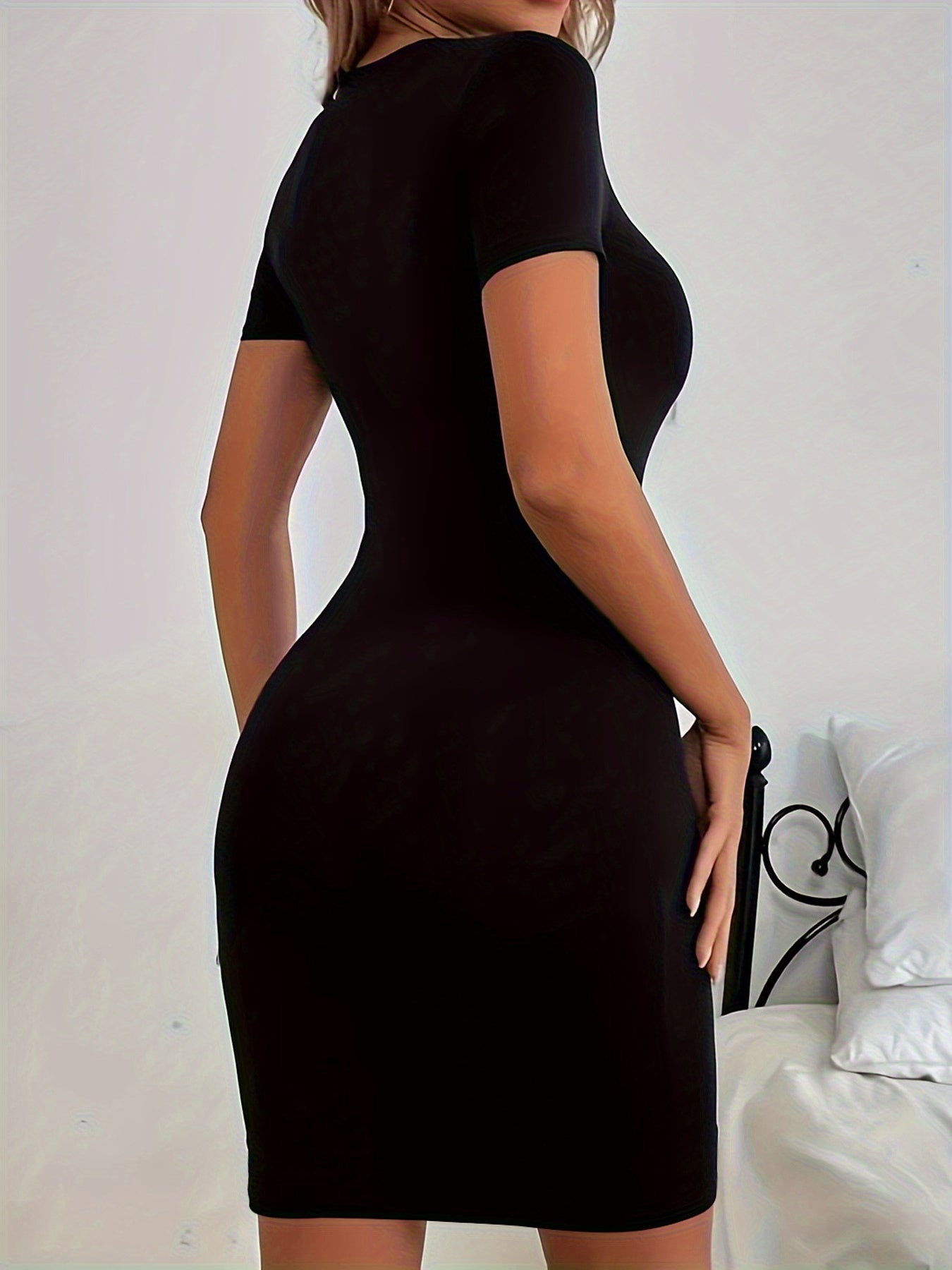 [Western Summer Dress] Women's Summer Casual Short Sleeve Dress | Black Country Western Pattern Print, Cowboy Boots and Hat Design, Waist-Cinching Fit, Round Neck, Breathable Fabric for Outdoor and Daily Wear, Denim Accessori