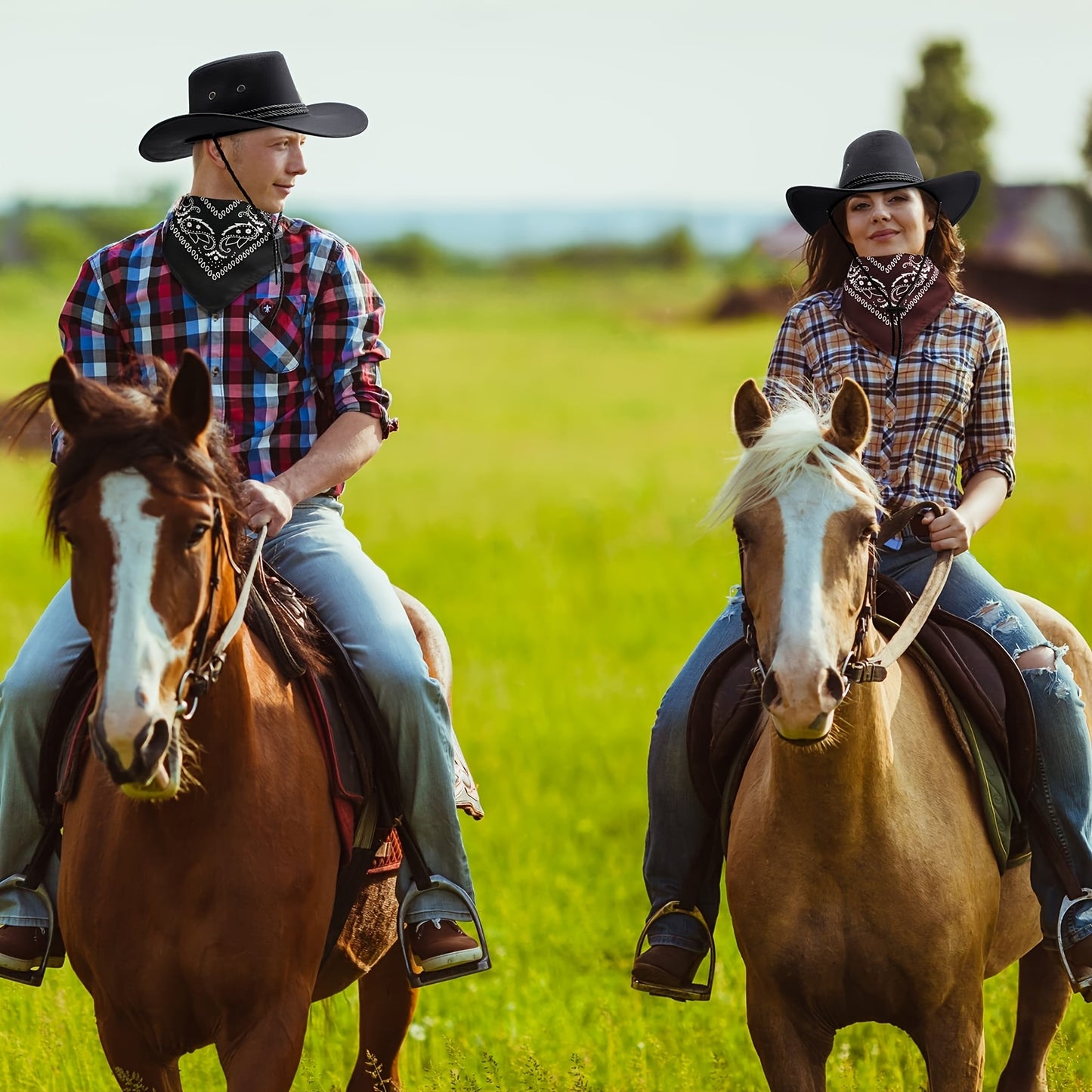 3pcs Set Of Western Cowboy Hat And Scarf, Unisex for Adults, Suitable for Costume Parties, Drawstring Closure, Ideal for Beach Leisure, Cycling, Makeup Parties, Cowboy Hat Accessories.
