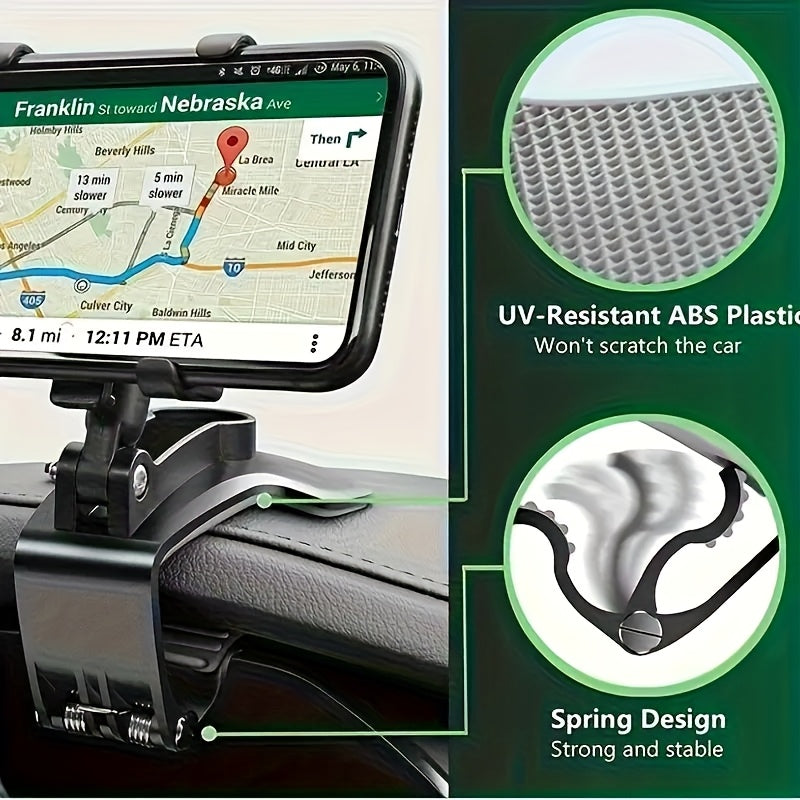 Car Dashboard Phone Holder - Adjustable Mount for iPhone, for for galaxy & More - Easy Installation, Secure Driving Design, ABS Material, Rectangular Shape, Non-Waterproof, Vehicle Compatibility, Car Electronics Accessories,