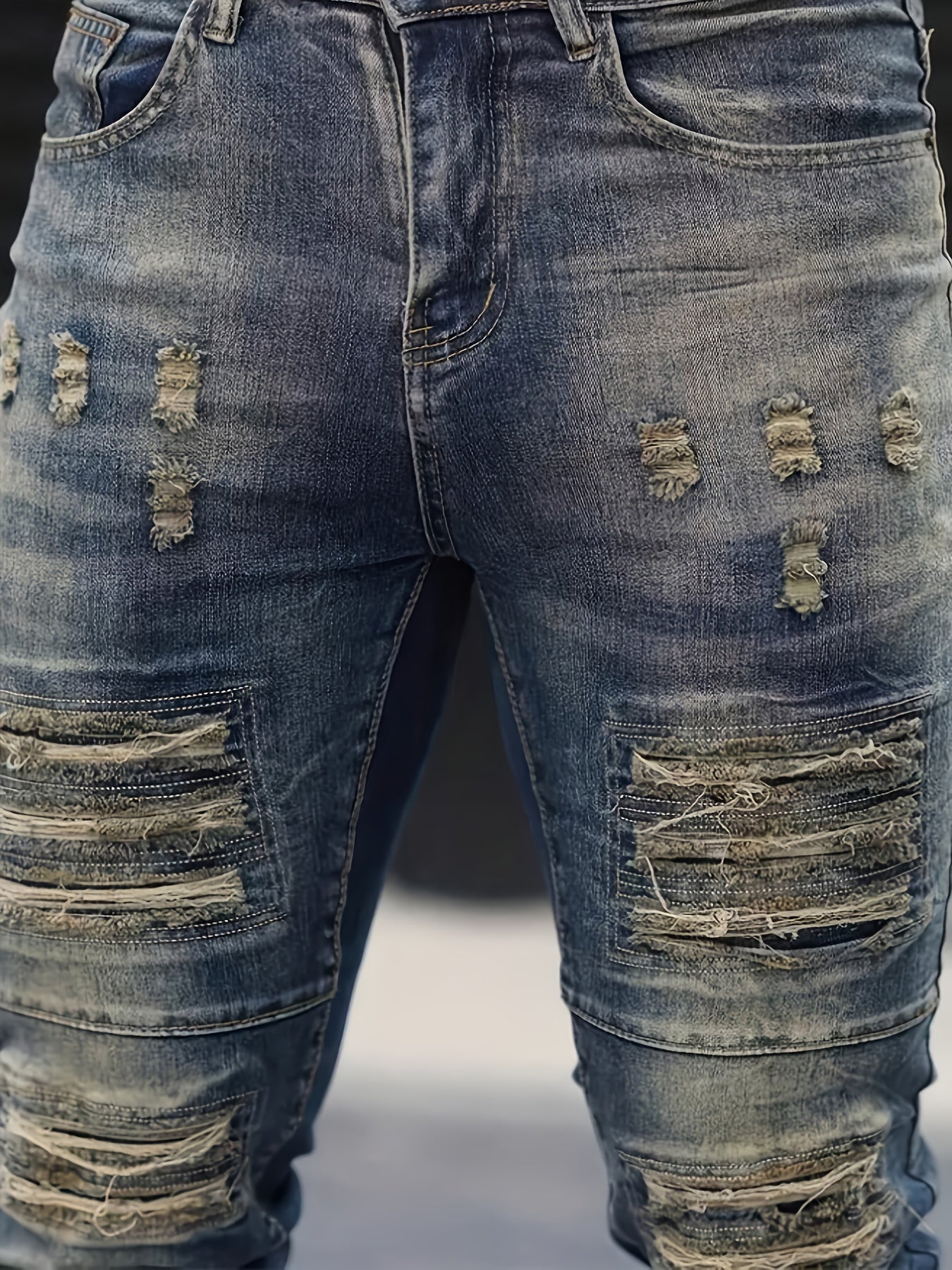 HME, Men's Slim-fit Stylish Ripped Jeans