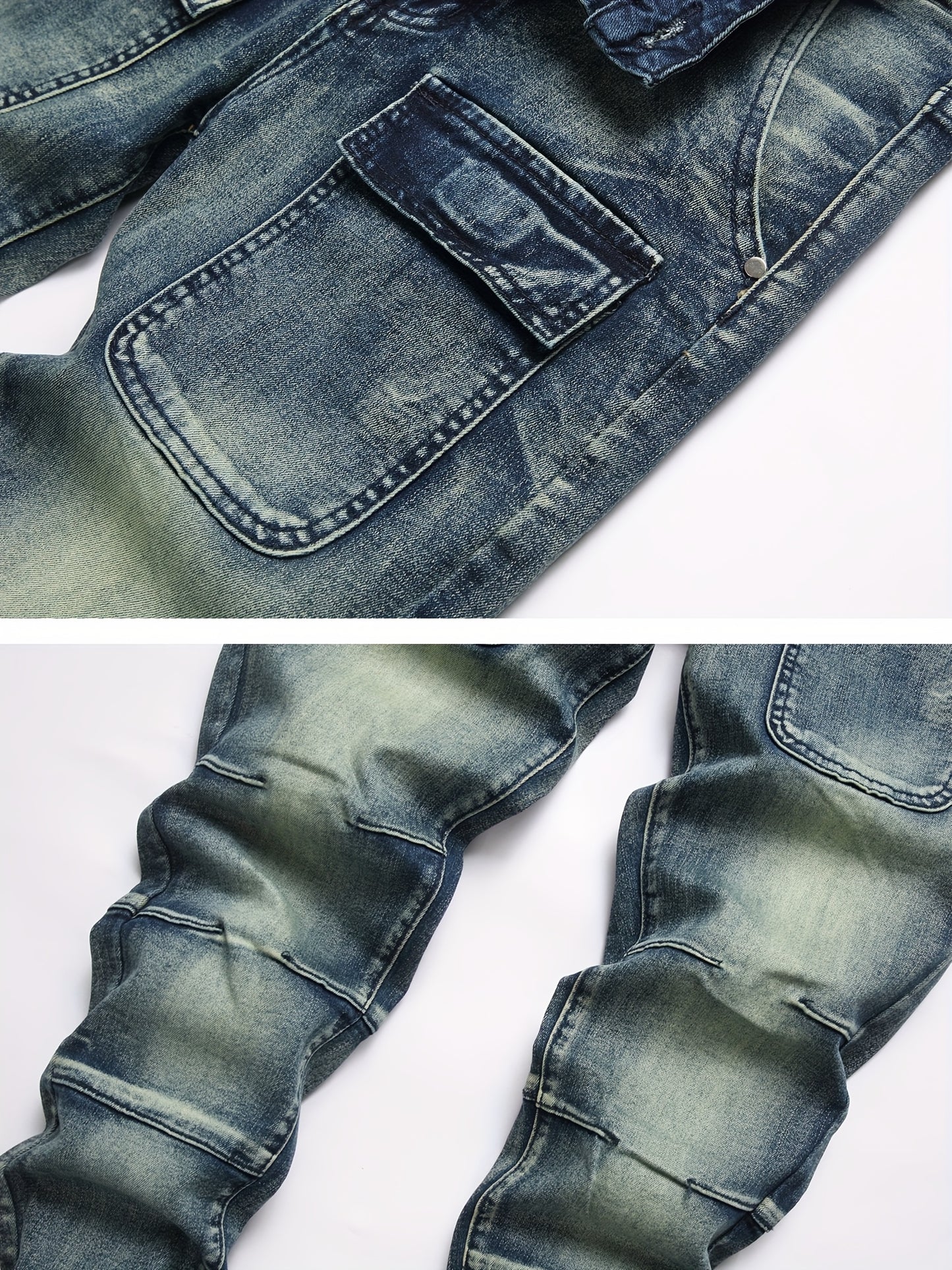 JUNBAOSS Men's Slim Fit Stretch Jeans - Stretch Skinny Jeans with Mid-Rise Waist, Straight Leg Non-Belt Loops, Stretch Denim Pants for Everyday & Formal Wear - All-Season Skinny Jeans for Men, Versatile Clothing, Comfortable