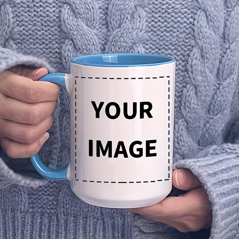 15OZ Inner Color Color Handle Mug Coffee Cup Customized Cup Different Pictures Can Be Customized Your Cup Is Your Way