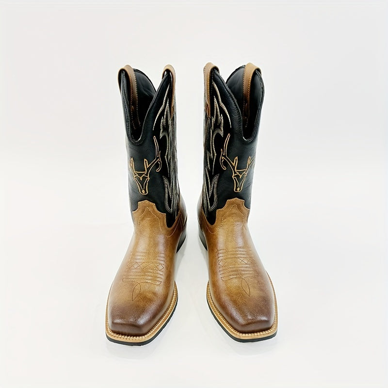 [Vintage Western Boots] Vintage British Embroidered Western Knight Boots for Men | Men's Western Boots