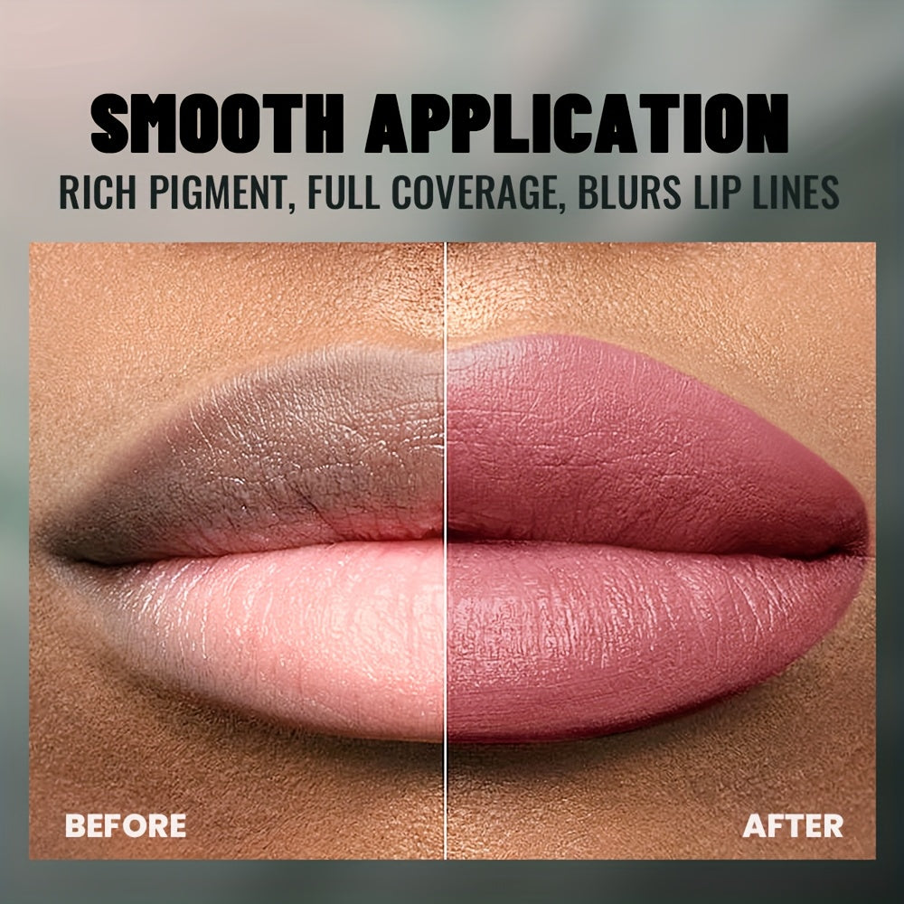 Pudaier Velvet matte Liquid Lip Gloss High Lip Paste, -transfer and long-lasting. 5pcs of deep berry and nude shade suitable for all Light Beige tones. Moisturizing and non-drying formula, perfect gift set for Halloween and C