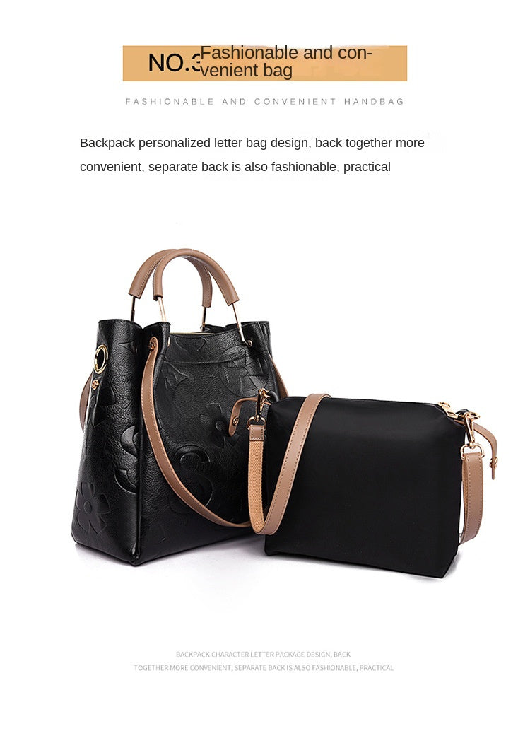 Stylish Embossed Tote Bags with a High-End Feel, Large Capacity Mother And Shoulder Bags