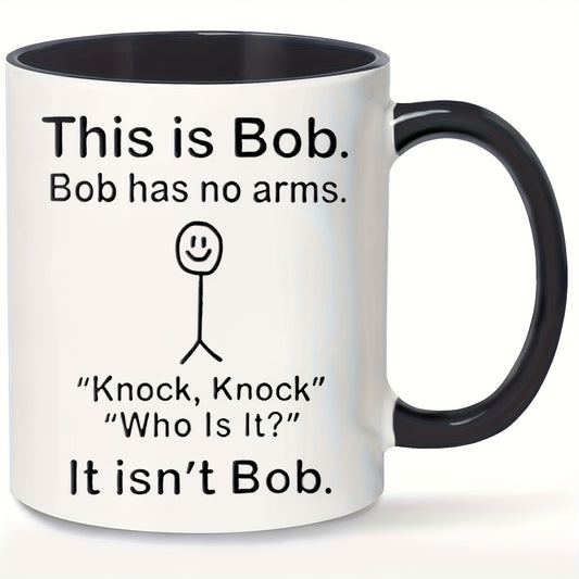 Easter Gift, 1pc Fun Bob Ceramic Insulated Coffee Mug - Reusable, Multifunctional, Summer Winter Drinks - Perfect Birthday, Holiday Gift