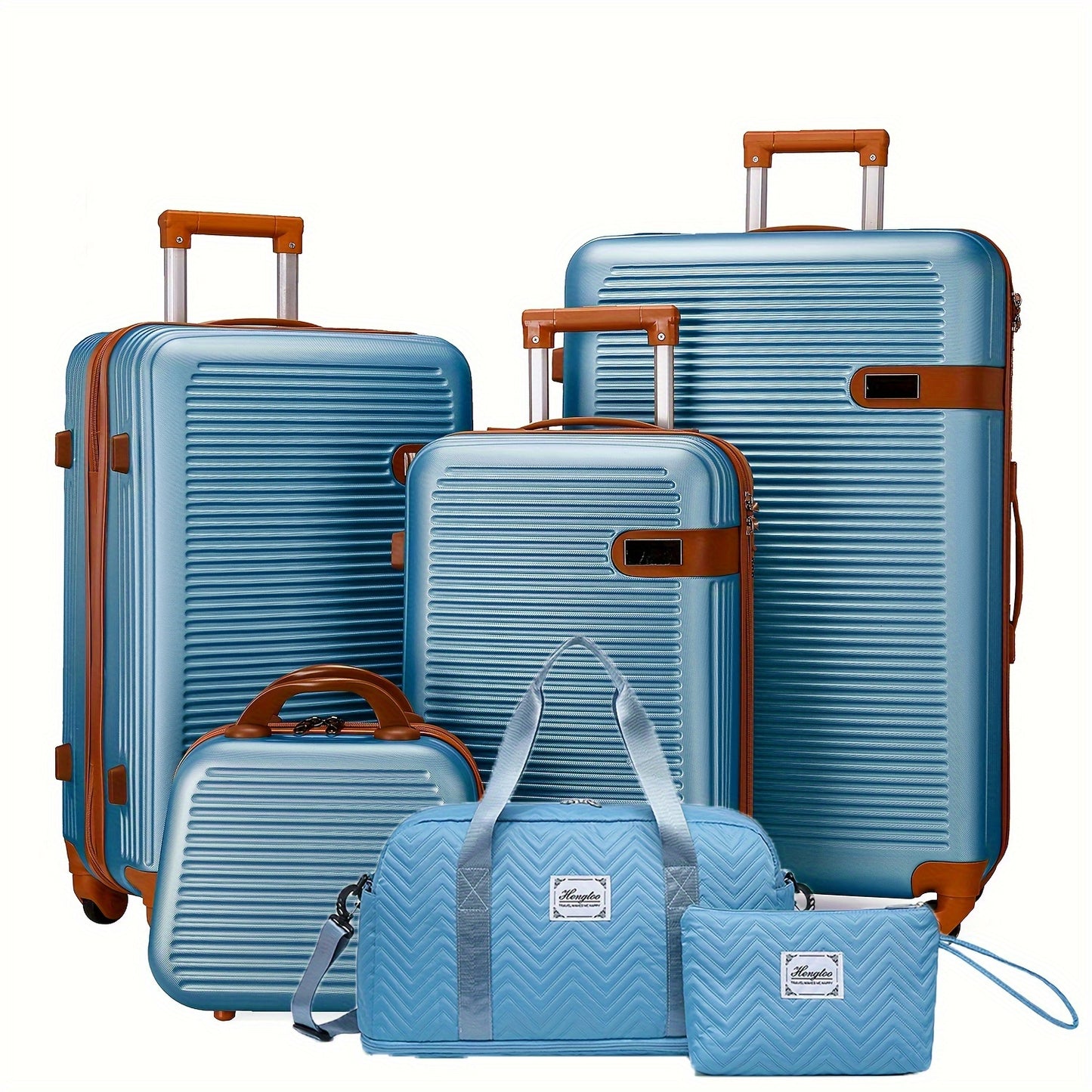 [Explosion-proof ABS Luggage] Four Piece Set Of ABS Luggage - Explosion-proof Zipper, Universal Wheels, Luggage Compartment, Travel Box, And Expandable Anti Scratch Luggage 13+20+24+28 Inch