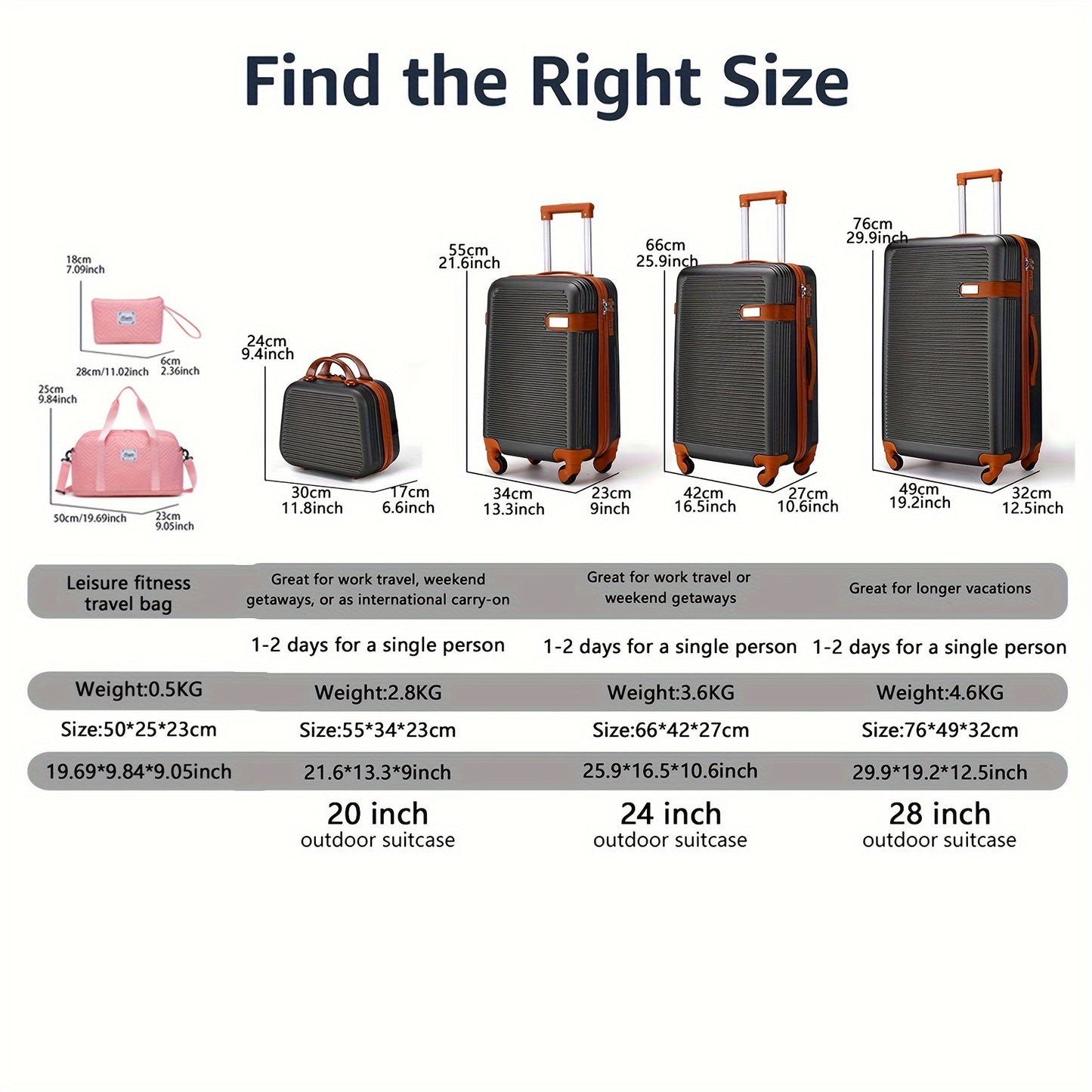 [Explosion-proof ABS Luggage] Four Piece Set Of ABS Luggage - Explosion-proof Zipper, Universal Wheels, Luggage Compartment, Travel Box, And Expandable Anti Scratch Luggage 13+20+24+28 Inch