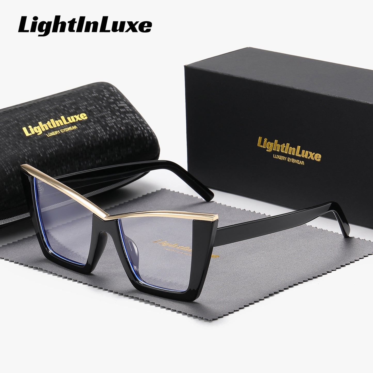 LightInLuxe Retro Cat-Eye Anti-Blue Light Glasses, Full Frame, Perfect for Outdoor Activities & Fashion