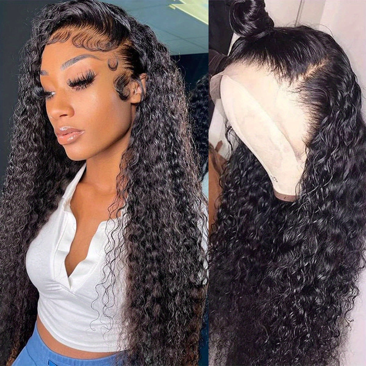 24 Inch Kinky Curly Wig for Women - 13x4 HD Lace Front, Glueless Brazilian Virgin Hair, Pre-Plucked with Kinky Edges, 250% Density, Natural Black Color, Full & Voluminous Curls, Perfect for Everyday or Special Occasions